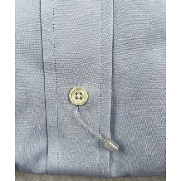 Burberrys of London NWT Blue Dress Shirt 17.5 35 White Collar French Cuff VTG